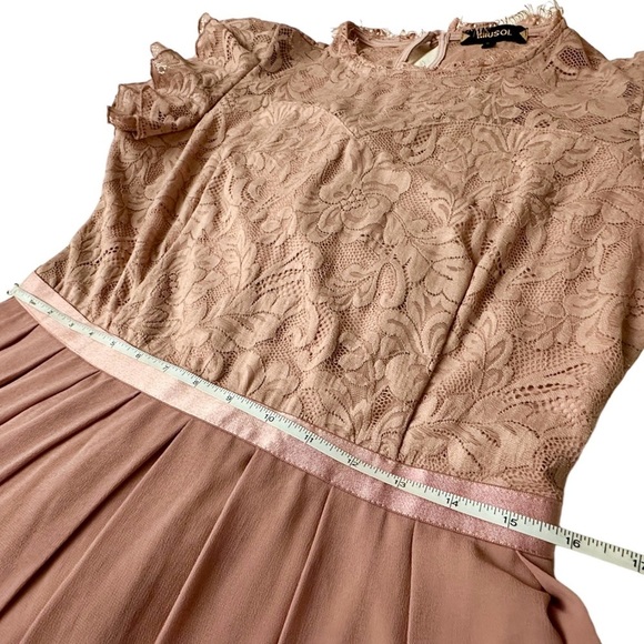 SOLD: Miusol Pink Floral Lace Maxi Dress Formal Evening Party Wedding Prom Gala - Picture 7 of 11